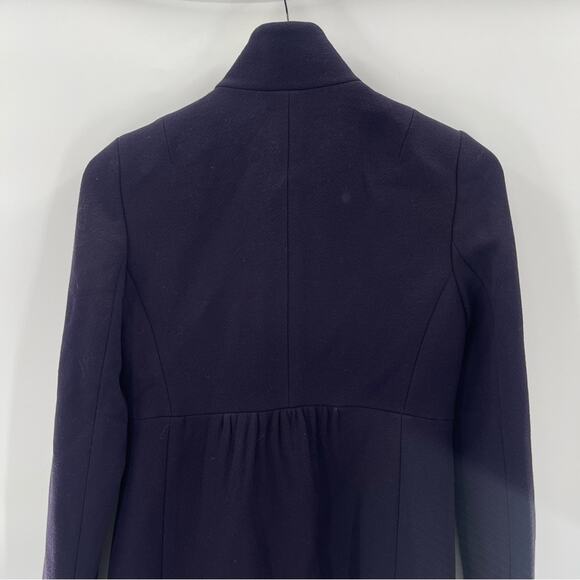 J. Crew Eggplant Purple Wool Longline Pea Coat Preppy Quiet Luxury Jacket Size 2 - Picture 7 of 11